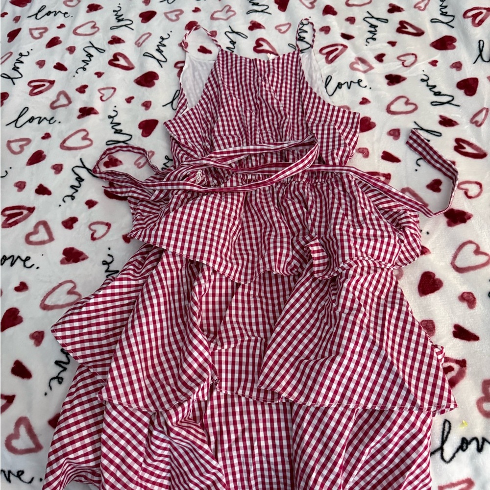 Red and White Gingham Dress